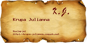 Krupa Julianna névjegykártya